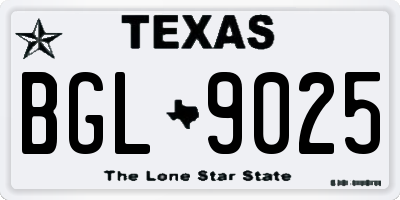 TX license plate BGL9025