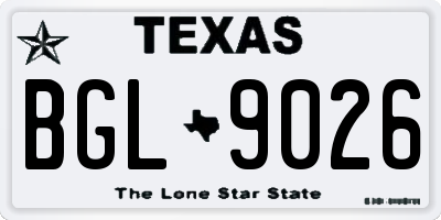 TX license plate BGL9026