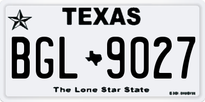 TX license plate BGL9027