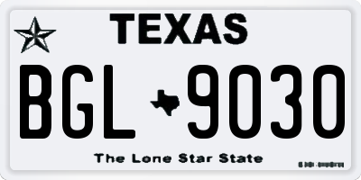 TX license plate BGL9030