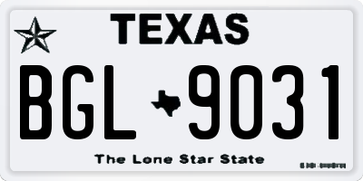 TX license plate BGL9031