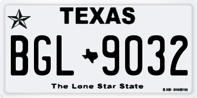 TX license plate BGL9032