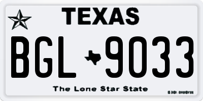 TX license plate BGL9033