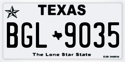 TX license plate BGL9035