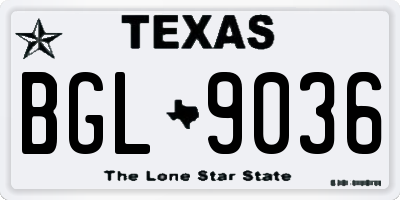 TX license plate BGL9036