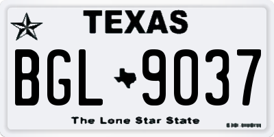 TX license plate BGL9037