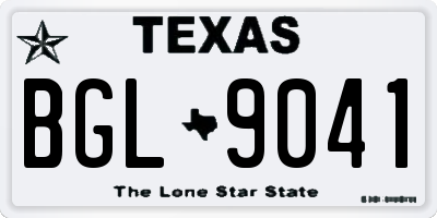 TX license plate BGL9041