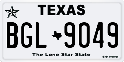 TX license plate BGL9049