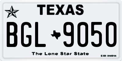 TX license plate BGL9050