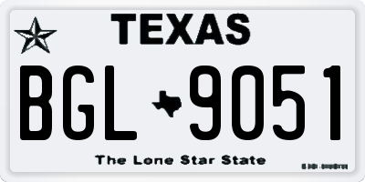 TX license plate BGL9051