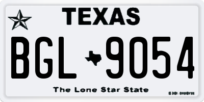 TX license plate BGL9054