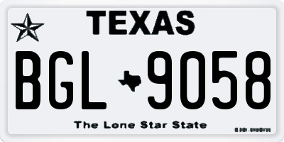 TX license plate BGL9058
