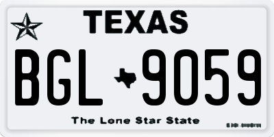 TX license plate BGL9059