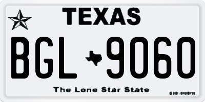 TX license plate BGL9060