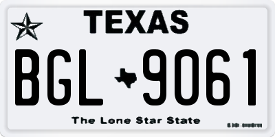 TX license plate BGL9061