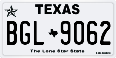 TX license plate BGL9062