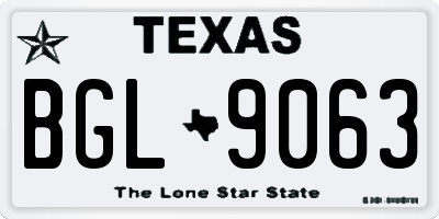 TX license plate BGL9063