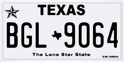 TX license plate BGL9064