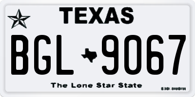TX license plate BGL9067