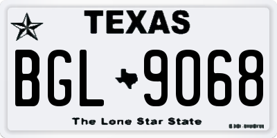 TX license plate BGL9068