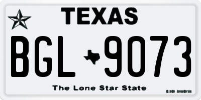 TX license plate BGL9073