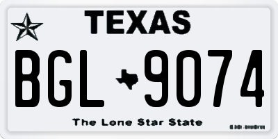 TX license plate BGL9074