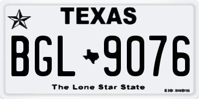 TX license plate BGL9076