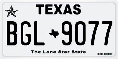 TX license plate BGL9077