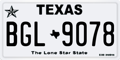 TX license plate BGL9078