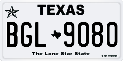 TX license plate BGL9080