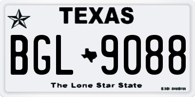 TX license plate BGL9088