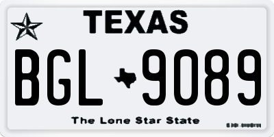 TX license plate BGL9089
