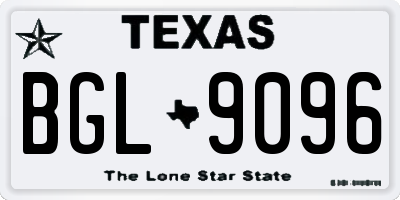 TX license plate BGL9096