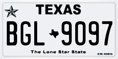 TX license plate BGL9097