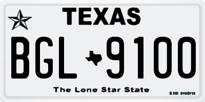 TX license plate BGL9100
