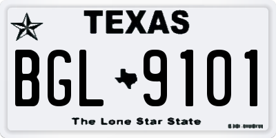 TX license plate BGL9101