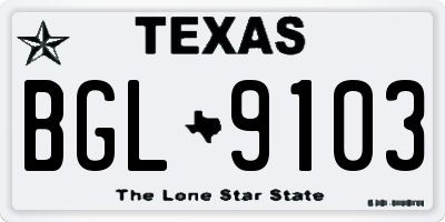TX license plate BGL9103
