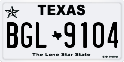 TX license plate BGL9104
