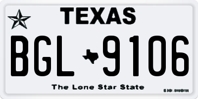 TX license plate BGL9106