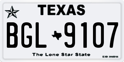 TX license plate BGL9107