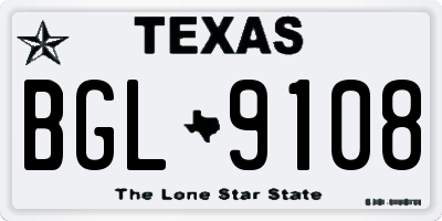 TX license plate BGL9108