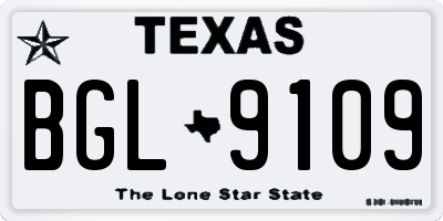 TX license plate BGL9109