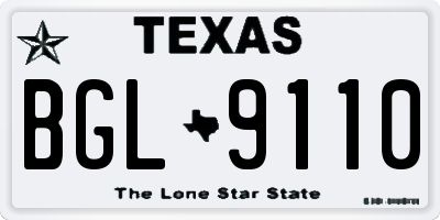 TX license plate BGL9110