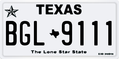 TX license plate BGL9111