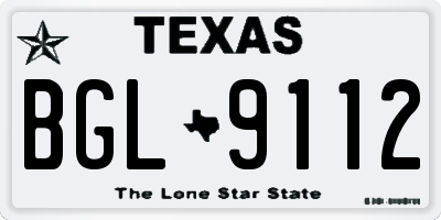 TX license plate BGL9112