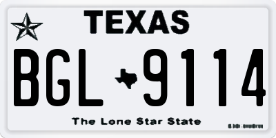 TX license plate BGL9114