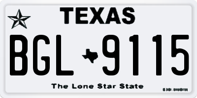 TX license plate BGL9115