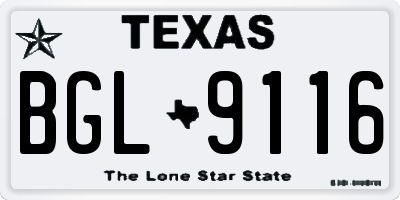 TX license plate BGL9116