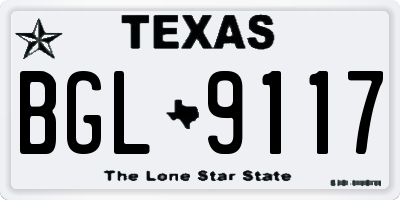 TX license plate BGL9117