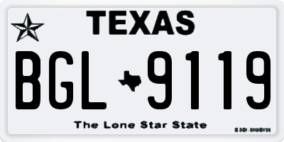 TX license plate BGL9119